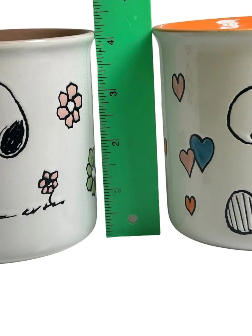 Peanuts Snoopy Woodstock Mug Set Gibson Homewares Hearts Flowers ceramic 21oz